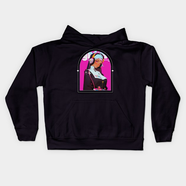 Nuns Modern Style Kids Hoodie by Colorful Days